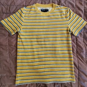 Empyre Skateboard Pin Stripe Short Sleeze Men's Shirt Size M. Mustard Color GPWC